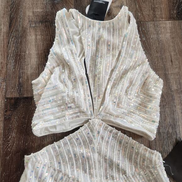 Retrofete Millie Dress in Geo White Sequin Size XS NWT Cutout Sleeveless Maxi - Picture 4 of 13
